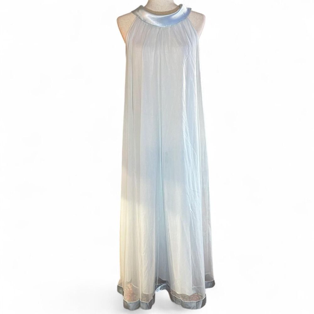 LaLa’s Originals 60s  Baby blue Double Layer Chiffon Night Lounge Gown